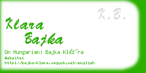 klara bajka business card